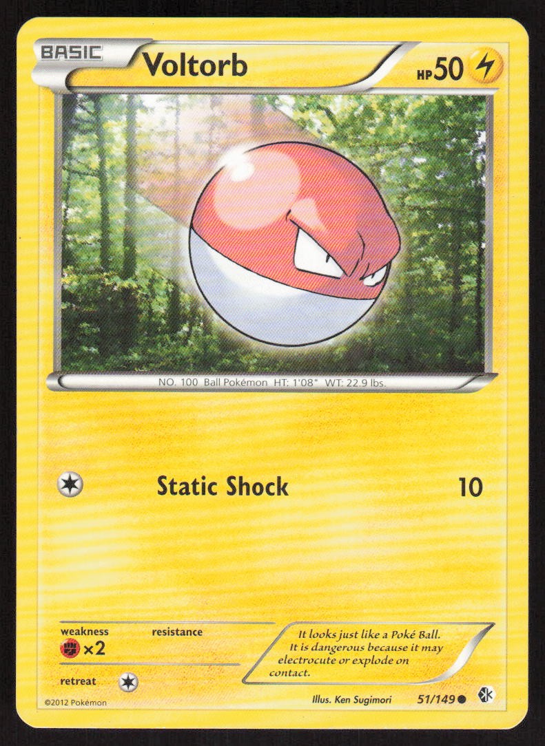 Pokemon Voltorb Common 51/149 Boundaries Crossed LP