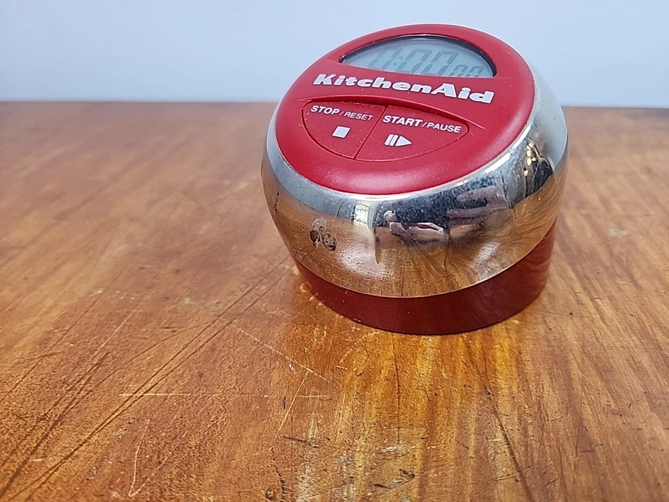 Kitchen Aid Digital Kitchen Timer Red & Chrome Cooks Series Tested Working - Image 3 of 4