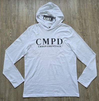 Camp David  Hoodie / Kapuzensweatshirt mit CMPD Print, opticwhite, Gr. L - NEU
