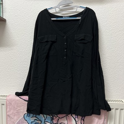 Schwarze Bluse / Hemd Damen Gr 52 Langarm BPC