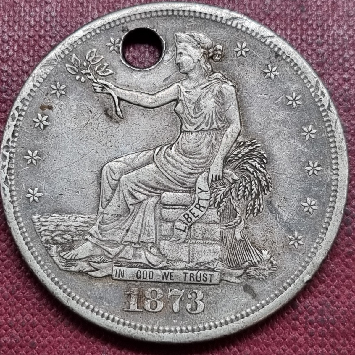 1873 S Trade Dollar $1 Silver RARE Better Grade XF Details #93167