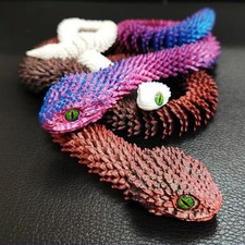 2026 New 3D Printed Snake Realistic Snake Statue Movable Joint Fidget Toys 30cm