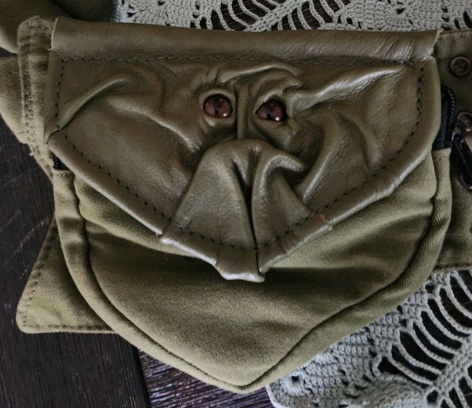 Grichels Leather Green Fanny Pack Belt Bag Beautifully Detailed Great Color!