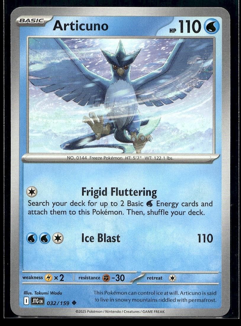 Articuno 032/159 Uncommon Journey Together Pokemon Lightly Played