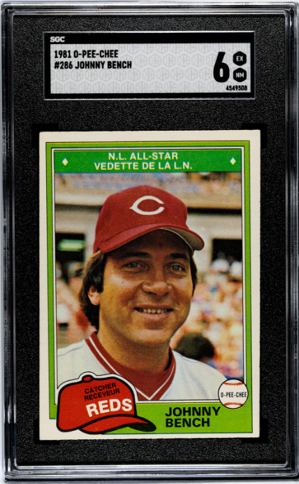 1981 O-Pee-Chee #286 Johnny Bench SGC 6