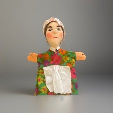 KERSA Vintage German Handmade Hand Puppet Girl Women Pink Dress