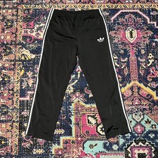Vintage Adidas Track Pants Size Large Black Baggy Wide Leg Y2K