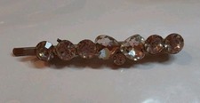 Vintage rhinestone bobby pin hair accessory, featuring multi-sized, prong-set