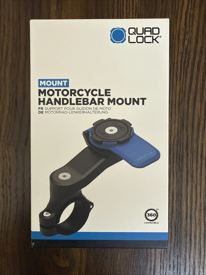 QUAD LOCK Motorcycle Handlebar Phone Mount + Vibration Dampener + Adapter NEW - Image 3 of 4