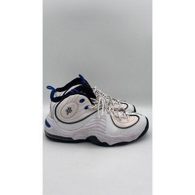 Nike Air Penny 2 Home White Blue Black Basketball Shoes 333886-100 Mens 10.5