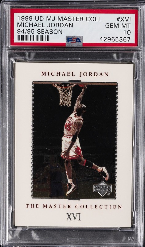 1999 UD MJ MASTER COLLECTION 94/95 SEASON #XVI MICHAEL JORDAN #/500 PSA 10