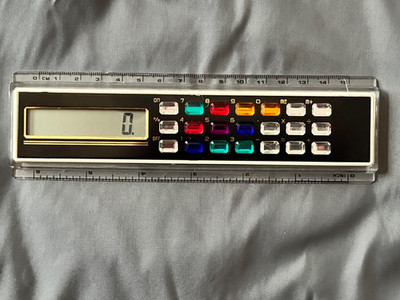 Calculator Ruler Inches Centimeters Memory Colorful Jeweled Keys Battery NEW!