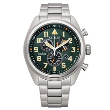 Orologio Uomo CITIZEN SUPERTITANIO AT2480-81X Chrono Titanio Verde Eco Drive