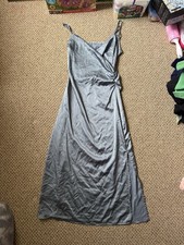 Women’s Cider Greyish Blue Maxi Prom Dress with Slit NWT Size M