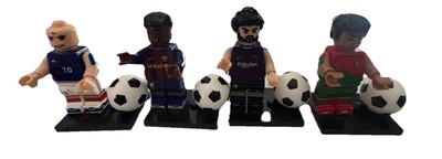 Set of 4 Lego Pro Soccer Player Minifigures Ronaldinho, Zidane
