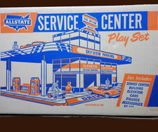 1960s -FACTORY SEALED- Marx ALLSTATE SERVICE STATION Playset no. 3443 w ELEVATOR