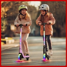 Electric Scooter for Kids Ages 6-12 ,LED Light-Up Deck 5.3" Wheel Kick Scooter