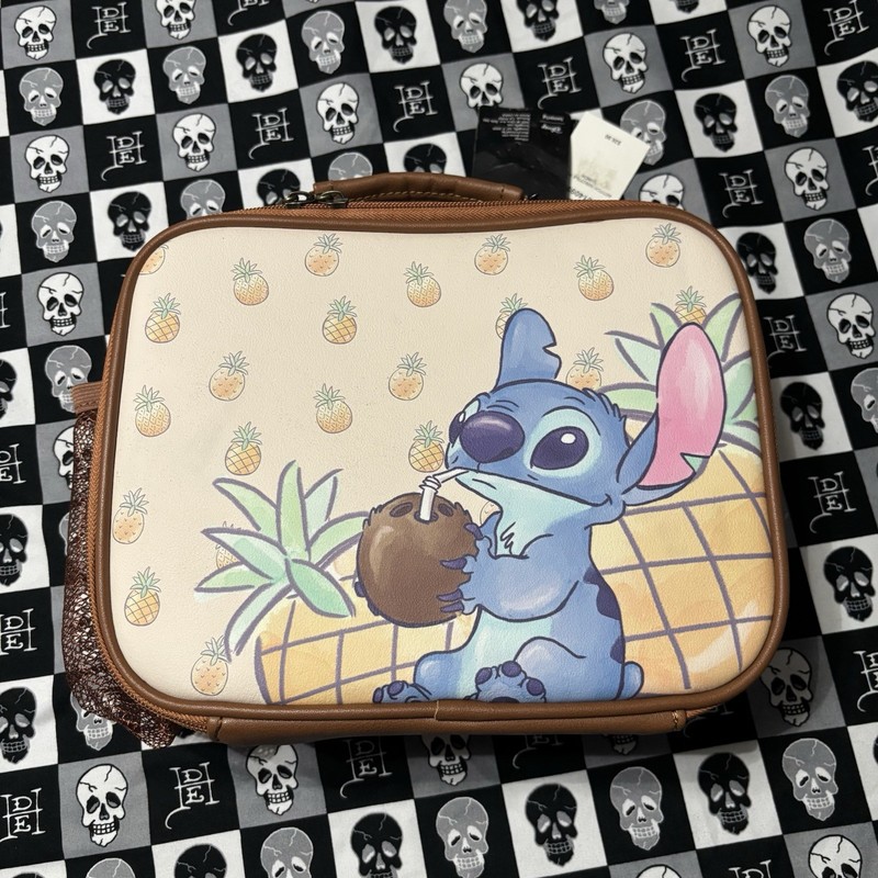 Disney Loungefly Hot Topic Lilo and Stitch White and Brown Pineapple Lunch Box