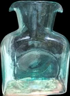 Vintage Blenko Glass Antique Green Double Spout Water Bottle Pitcher