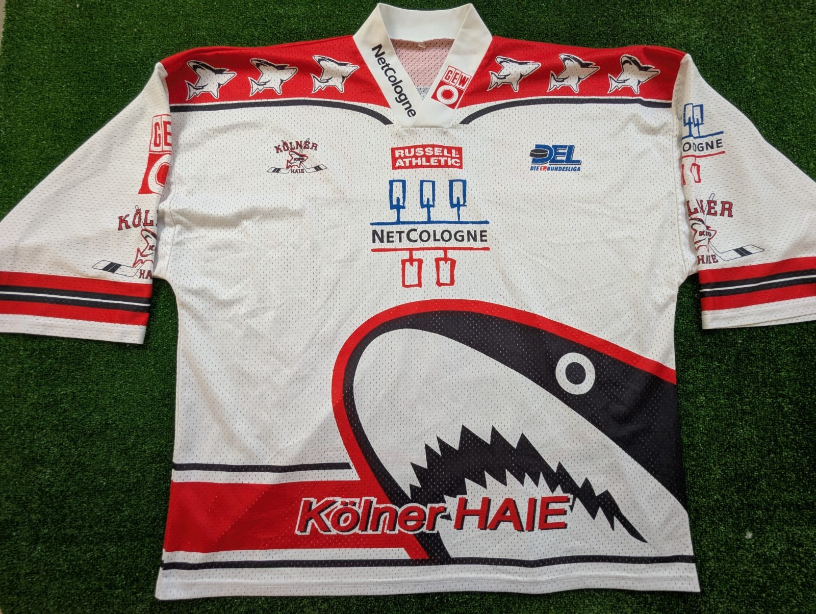 Vintage Kolner Haie hockey jersey shirt Germany signed size XXL