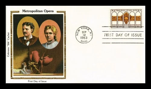 US COVER METROPOLITAN OPERA COLORANO SILK FIRST DAY OF ISSUE