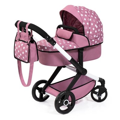 Bayer Design Xeo Pram - Pink, White Stars, Convertible, Foldable