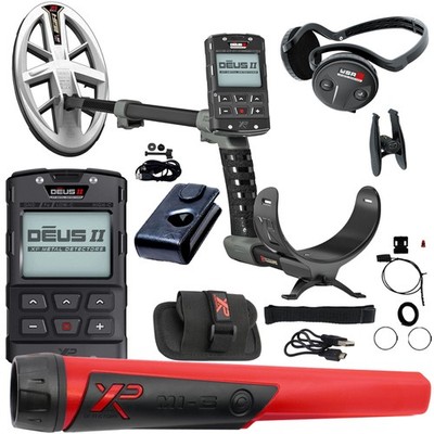 XP DEUS II FMF RC Detector 9.5x5 HF2 Coil, WSA-ST Headphones and MI-6 Pinpointer
