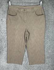 Christopher & Banks Capri Pants Womens Size 10 Brown Stretch Pockets High Rise
