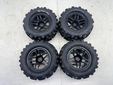 4x Used Unknown Brand Tires Rc Monster Truck Tires 12mm Hex Wheels Used 817