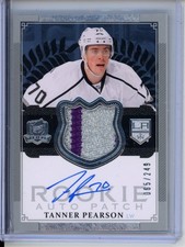 2013-14 UD Tanner Pearson /249 The Cup Auto Patch RC - #156
