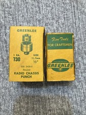(2) Vintage Greenlee Radio Chassis Punch No. 730 Size 1/2”, 3/4”
