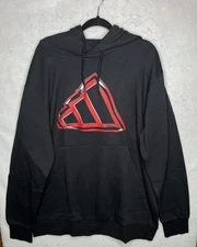 Adidas Hoodie Mens 2XLT Black M Evo BL HD Pullover Fleece Red Graphic Sweatshirt