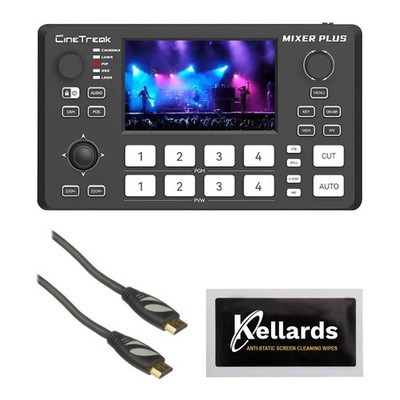 CineTreak Mixer Plus 4CH HDMI Streaming Video Switcher 4.5'' Display Bundle