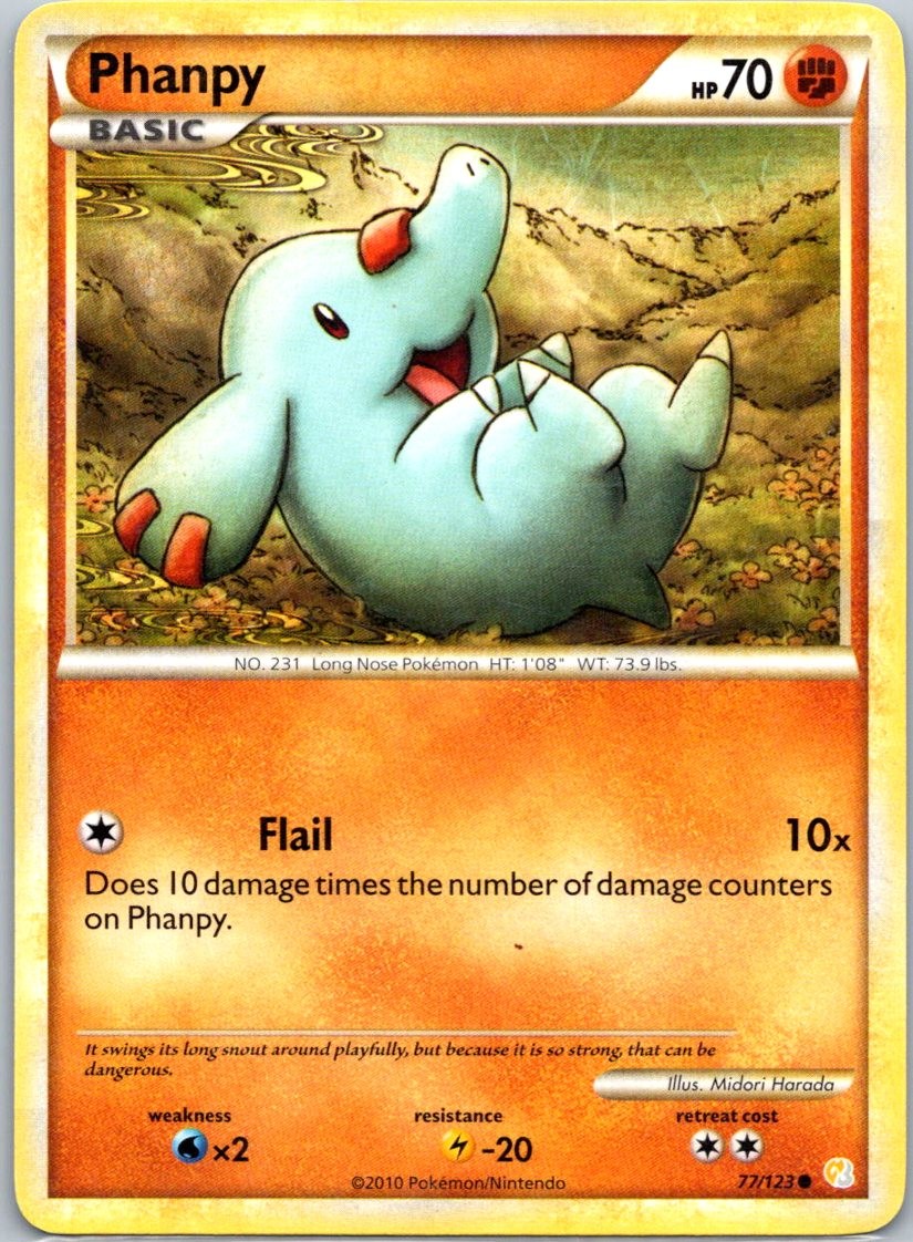 Phanpy 77/123 Common HeartGold SoulSilver 2010 LP