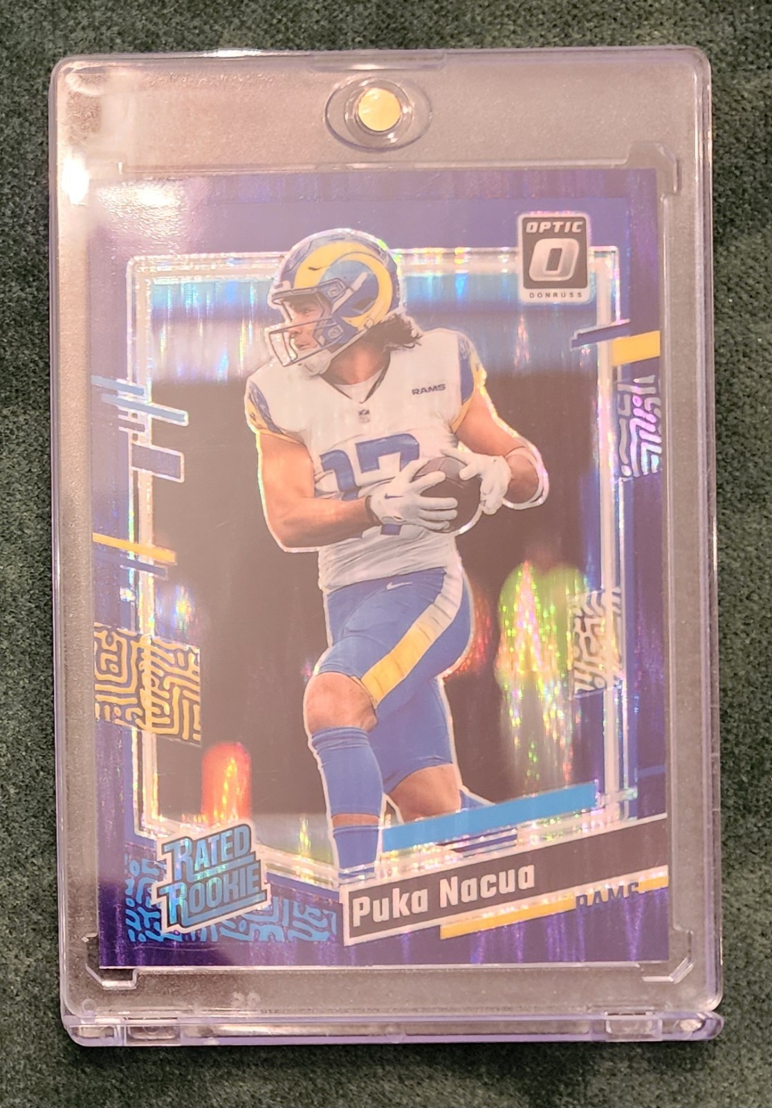 2023 Donruss Optic Puka Nacua Rated ROOKIE Blue Hyper #238 Rams