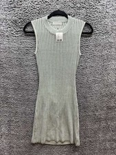 NWT Urban Outfitters Ribbed Knit Cutout Sleeveless Mini Dress Grey Women Size M