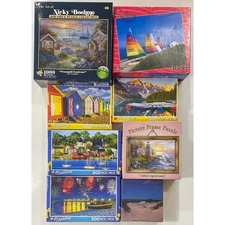 8 Waterfront Puzzles: Cape Cod, Sailboat, Lighthouse, Australia - NEW / SEALED