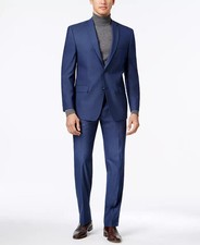  395 NEW MARC NEW YORK Mens 38S Blue Neat 2 Piece Suit With Dress Pants 31x30