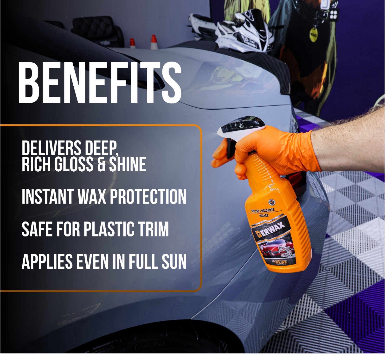 Derwax  Spray Wax For High Gloss Shine and Protection, Safe For Cars, Truck 25Oz