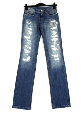 Dolce & Gabbana Jeans Lovely Low Rise Straight Damen W26 Y2K Blau Denim Hose D&G