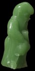 Japanese Jade Green Glass Fukurokuju Figurine Lucky God Longevity Shou 4" — photo 4