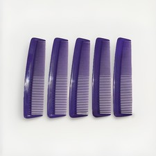 Set of 5 Purple Pocket Combs 5” Fine Tooth Quality Gents Ladies Barber Comb