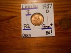 1937D Lincoln Cent Gem BU+ SUPERB!!!! PQ!!!! FLASHY!!!!!