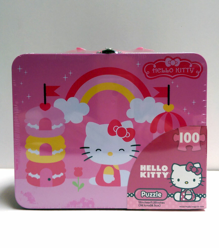 Hello Kitty 100 Piece Puzzle in Tin Metal Lunch Box Set by Sanrio