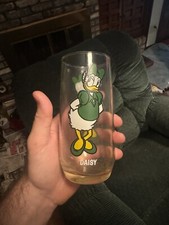 1970's Pepsi Walt Disney Daisy Duck Glass Double Sided
