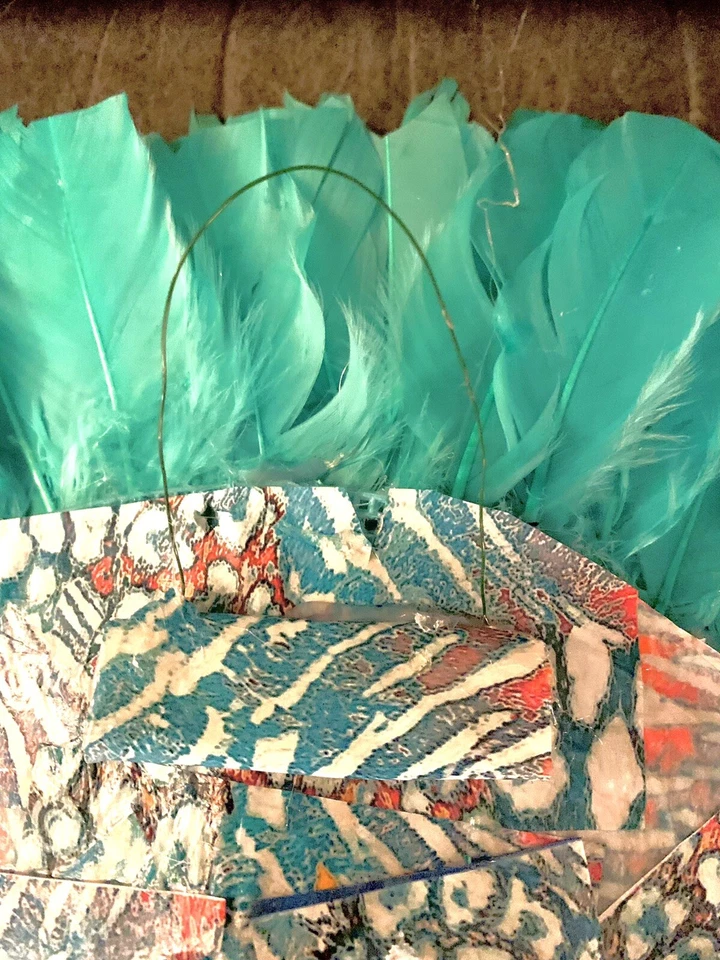 БИРЮЗОВЫЙ JUJU ШЛЯПА ЗЕРКАЛО НАСТЕННОЕ ИСКУССТВО 20» ДИАМЕТР - Изображение 4 из 4