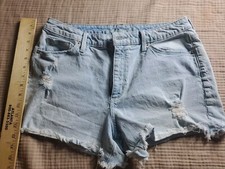 Universal Thread Denim Distressed Cut Off High Rise Midi Jean Shorts Size 12
