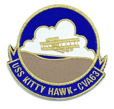 CVA-63 USS Kitty Hawk, 4 inches, Plastic Backing/Sew On