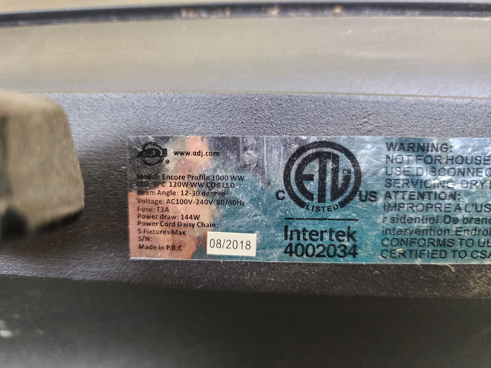 American DJ ADJ ENCORE PROFILE 1000 WW COB LED Follow Spot Light - USED - Image 4 of 4