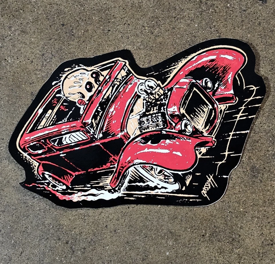 Model A Hot Rod Sedan STICKER Flathead Ford 32 grill skull decal vtg style scta - Image 3 of 4